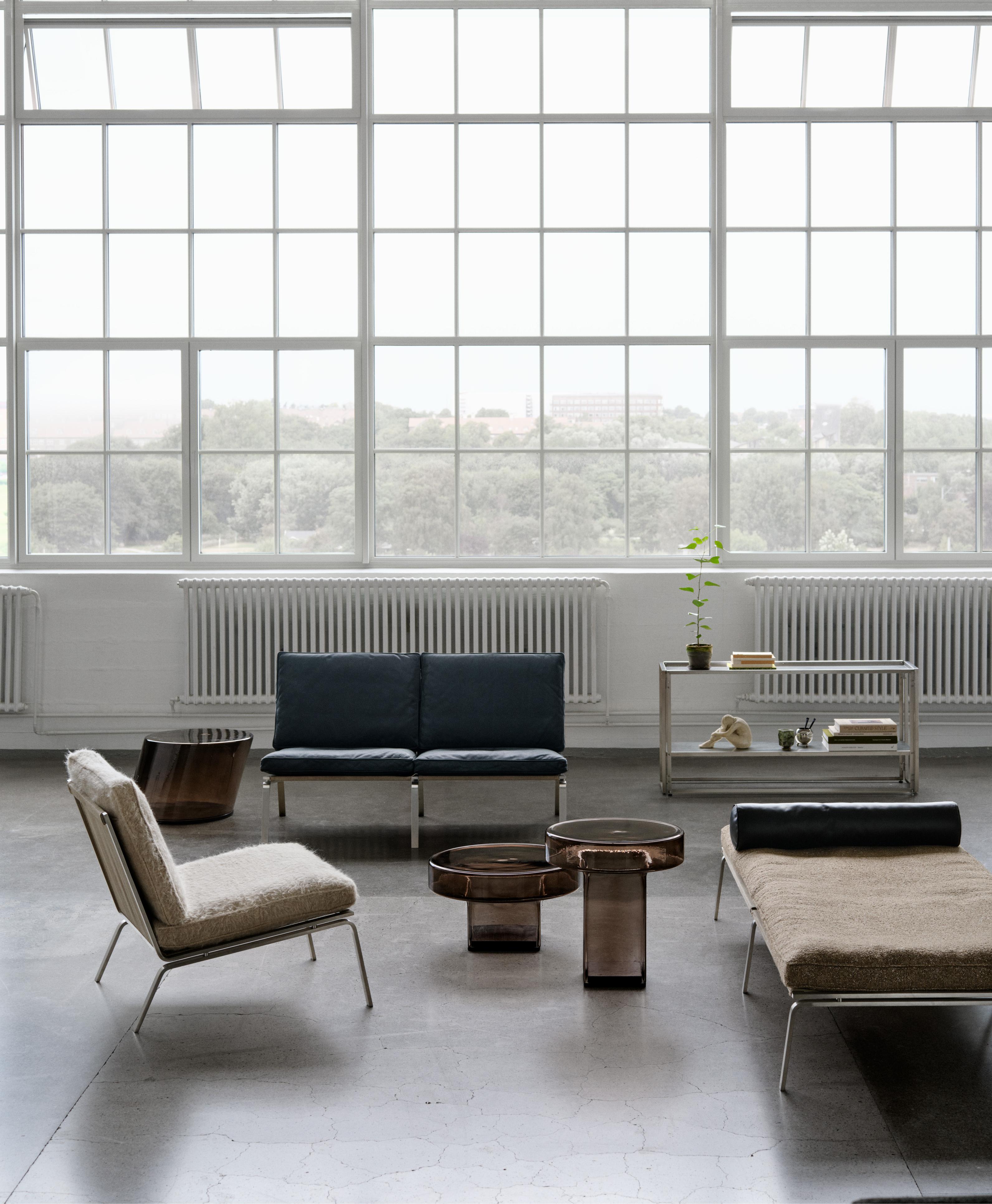 Stolik kawowy NAKED dymione szkło