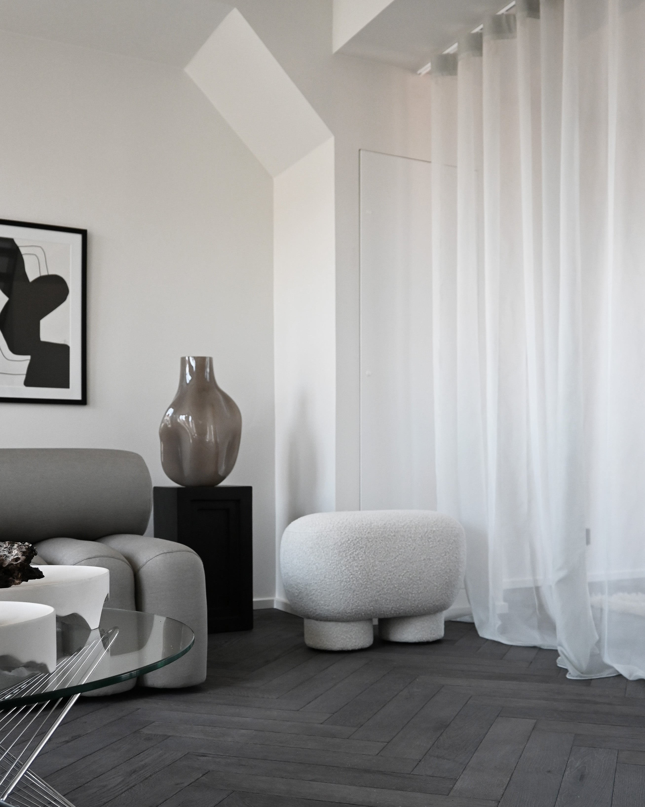 BAKKU dark beige glass vase