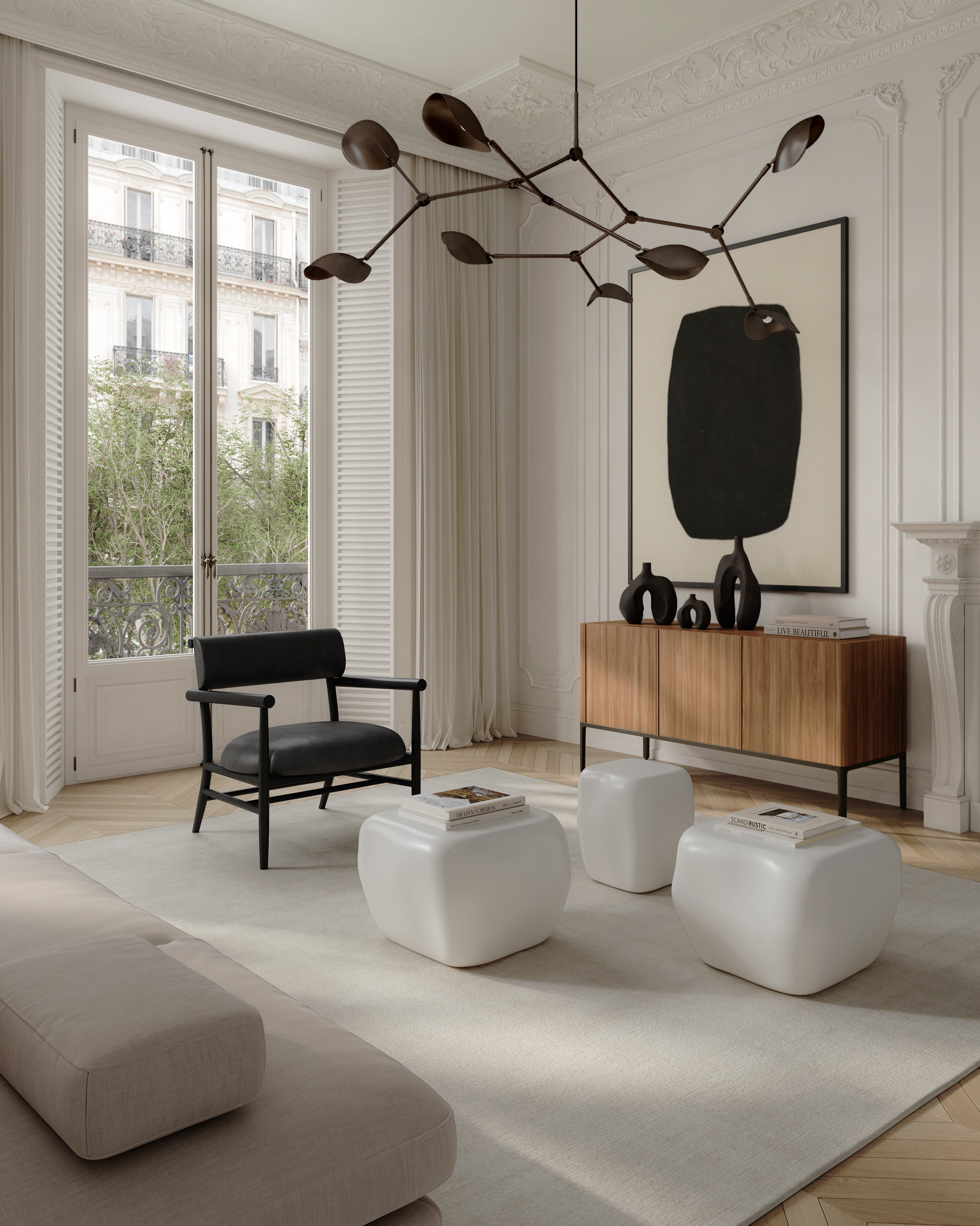 Fotel NAMA czarna skóra anilinowa