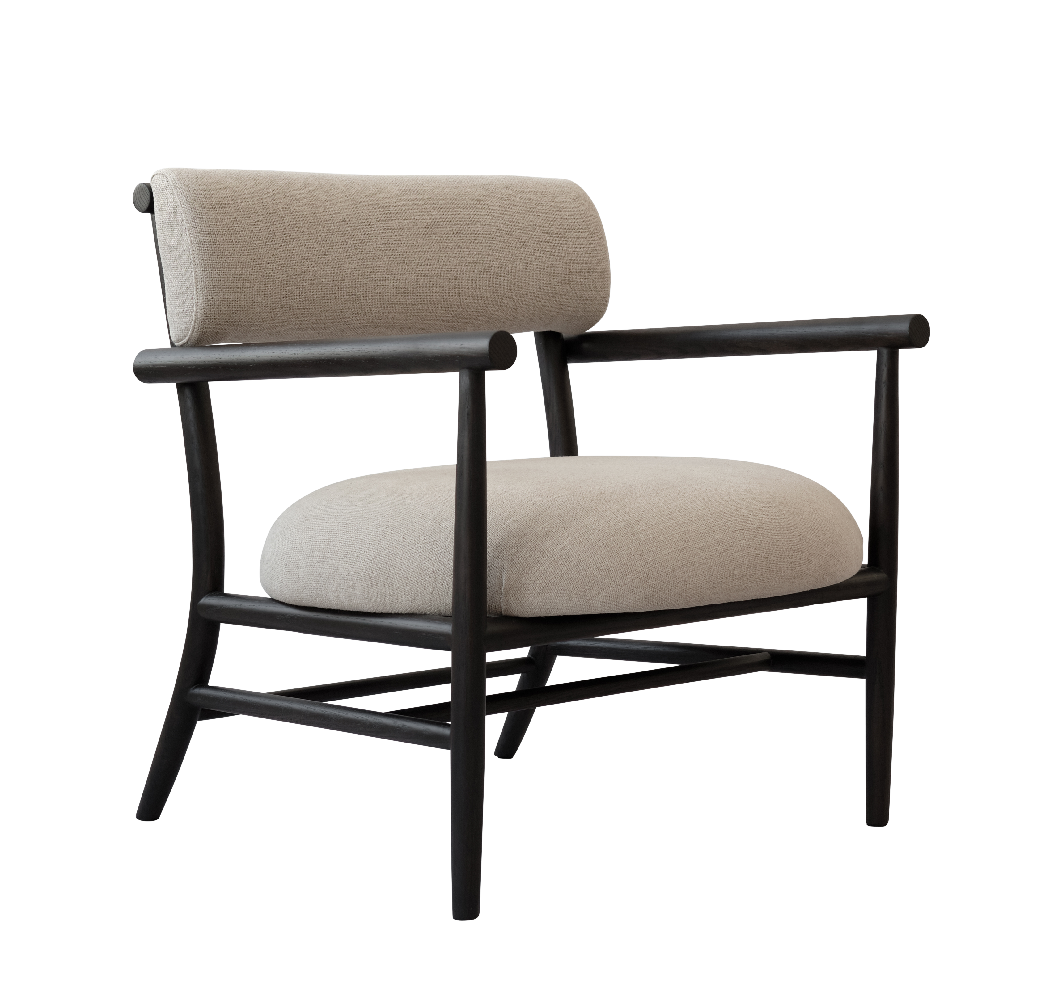 Fotel NAMA beżowy z czarną podstawą