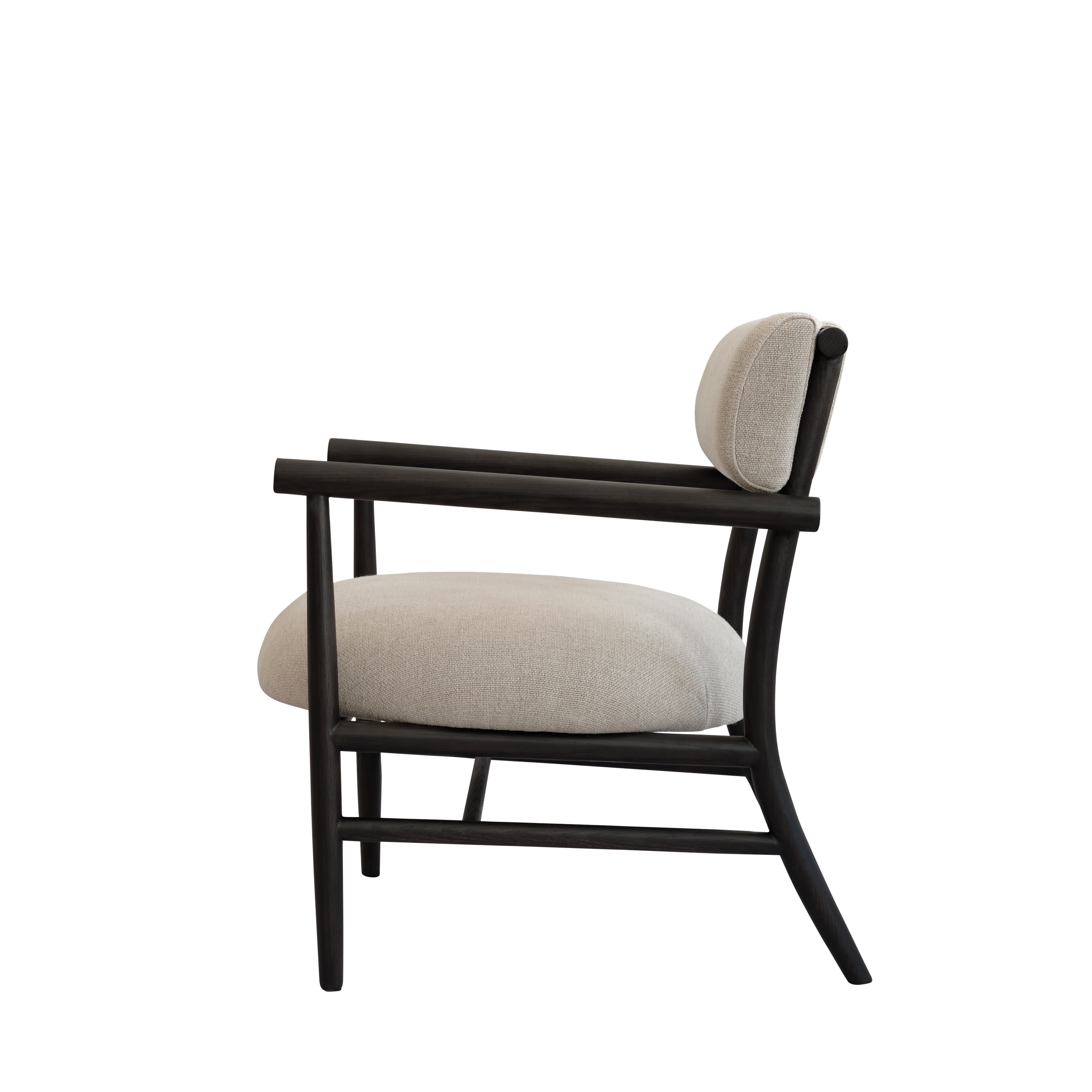 Fotel NAMA beżowy z czarną podstawą