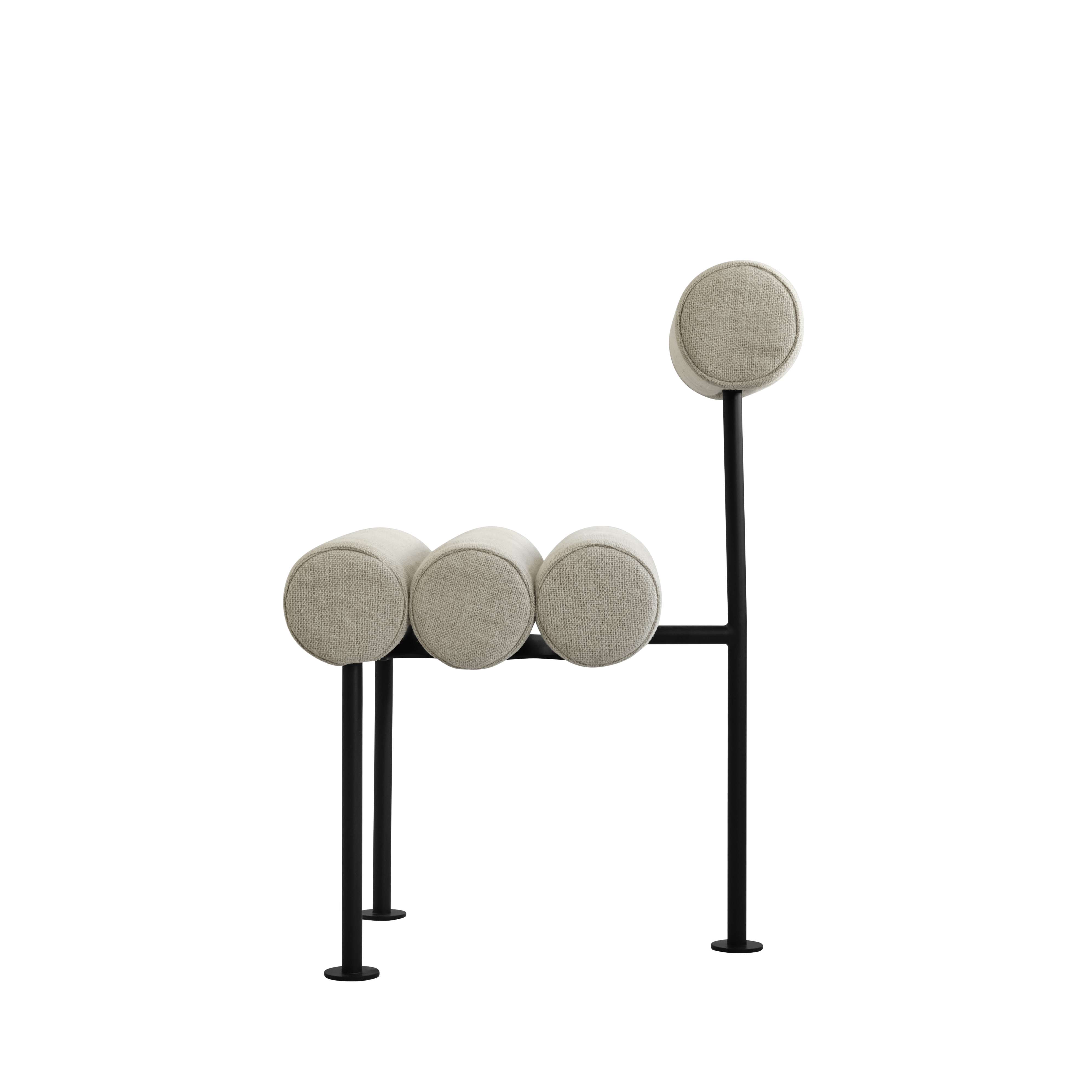 Židle HIRO béžová s černým podstavcem