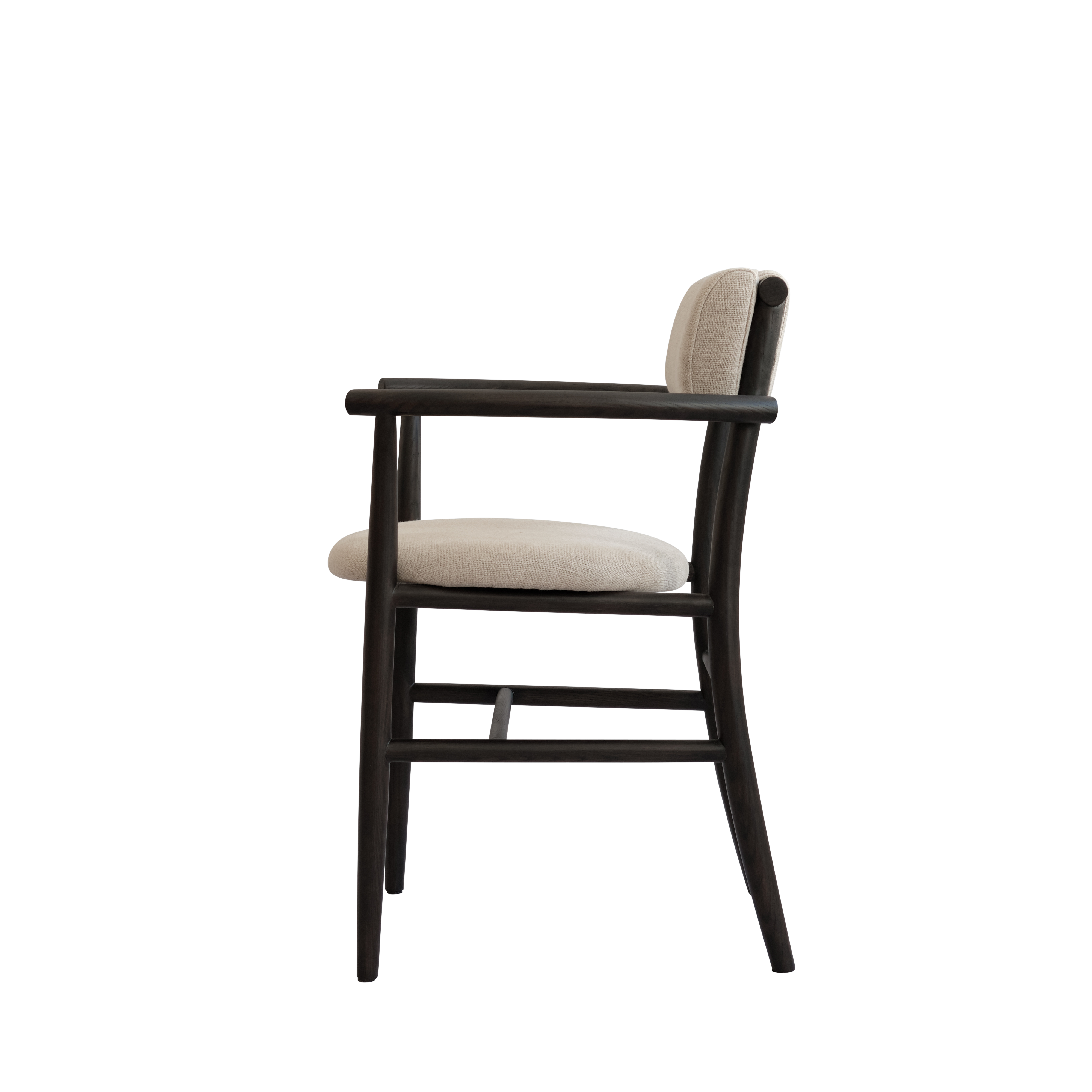 Krzesło z podłokietnikami NAMA beżowy z czarną podstawą