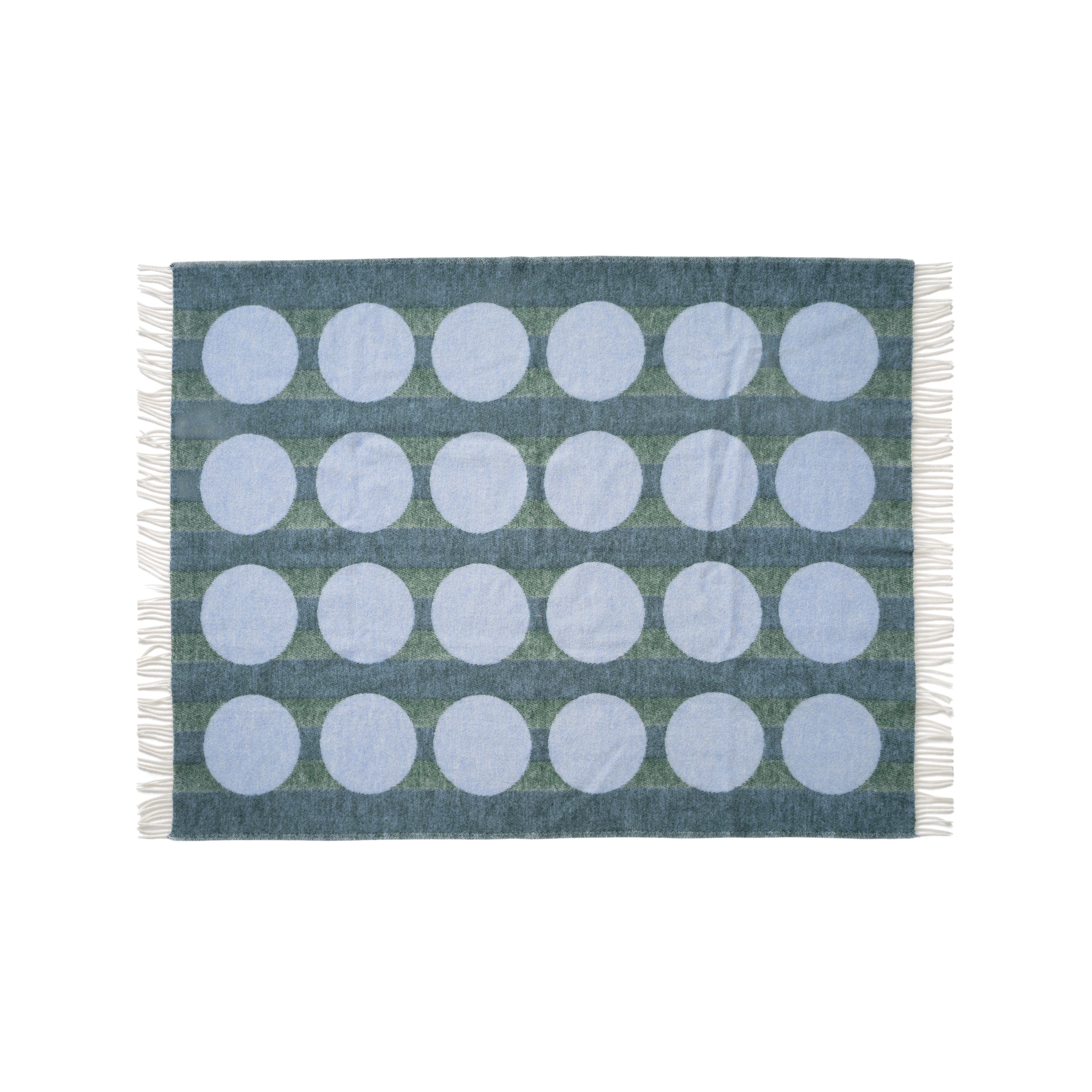 Blue DOT blanket with green and white
