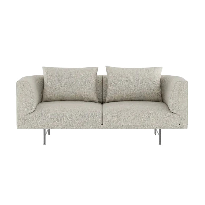 Sofa pro 2 osoby CHIMNEY světle šedá boucle se ocelovým podstavcem