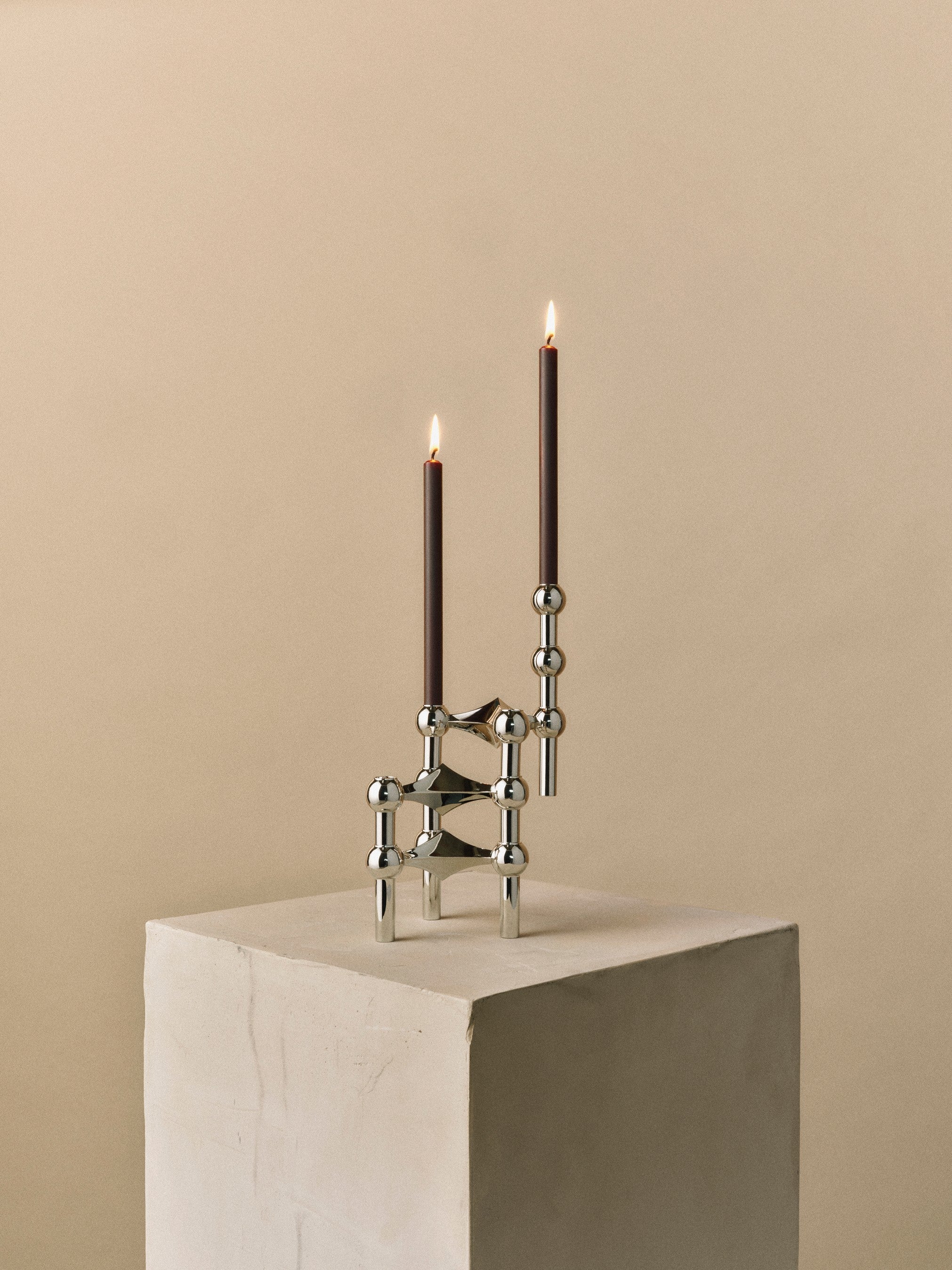 Sada 12 svíček STOFF NAGEL hnědá