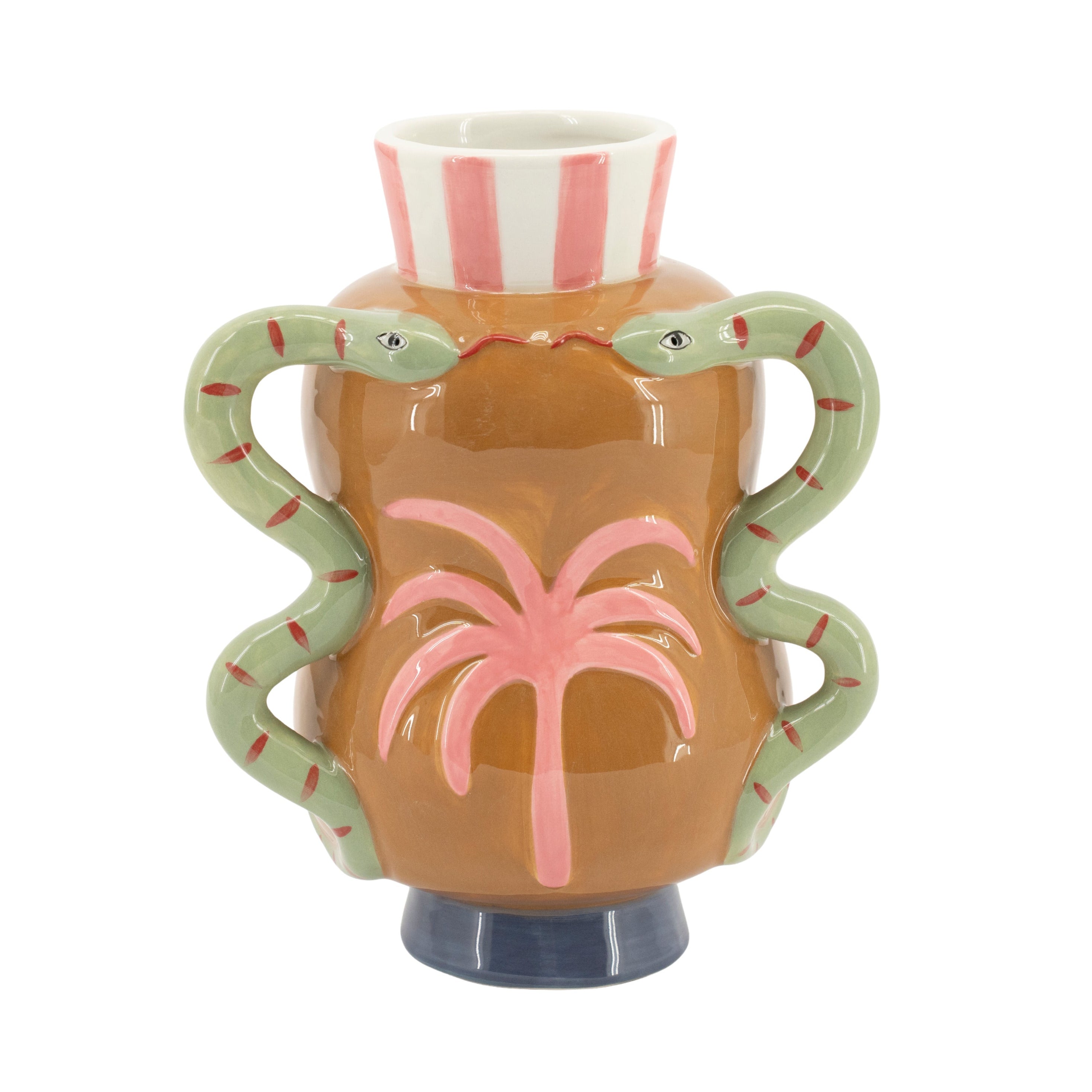 Wazon SERPINA brązowy z zielonym i różowym
