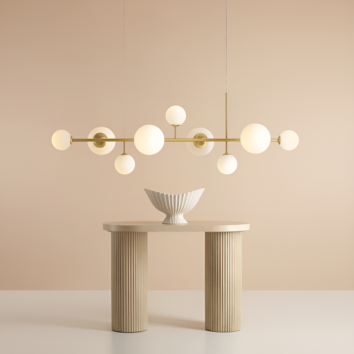 Závěsná lampa DIONE LONG mosazná