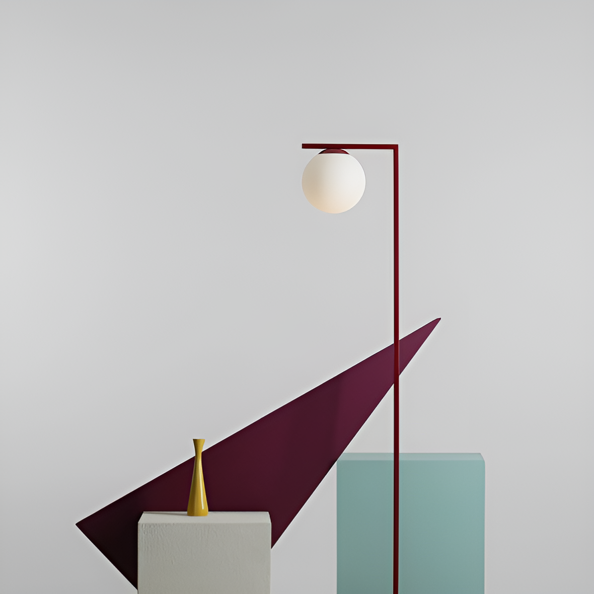 Podlahová lampa ZAC bordová