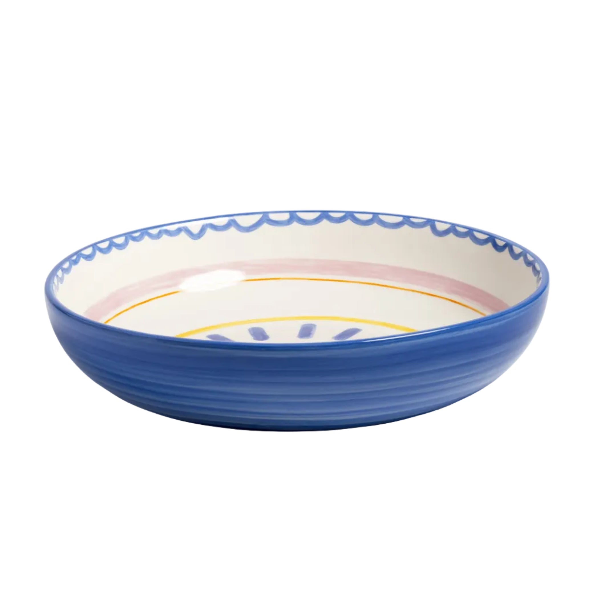 BOAVISTA Salad Bowl Blue with Pink and Orange