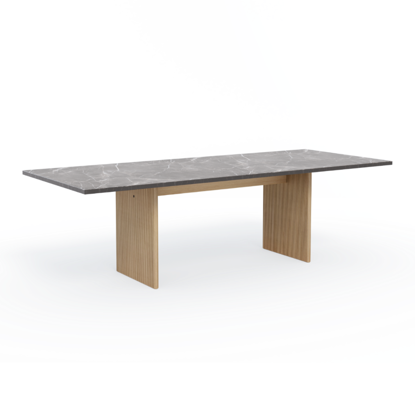 CABIN Table with Gray Marble Top and Light Oak Base