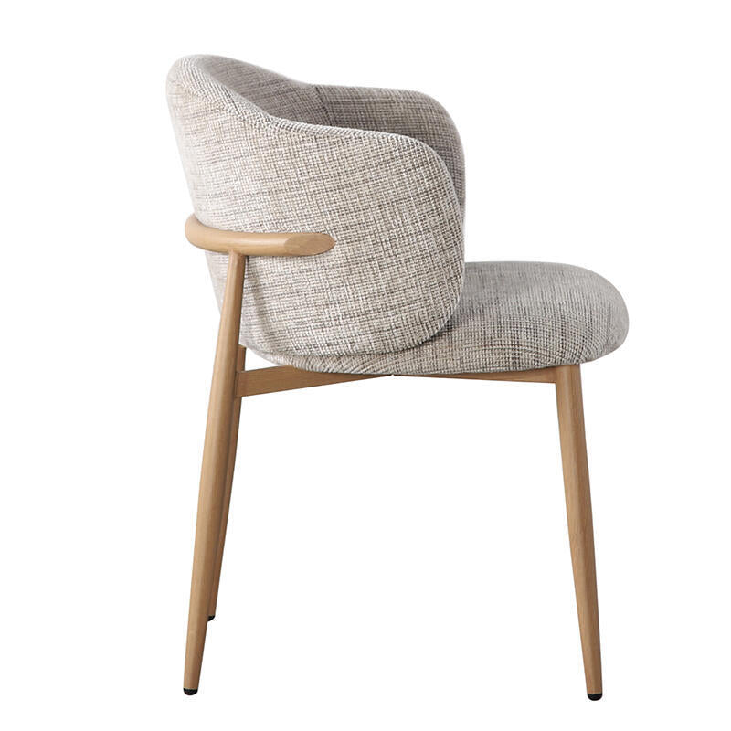 OSAKA Chair in Gray-Beige with Wooden Base