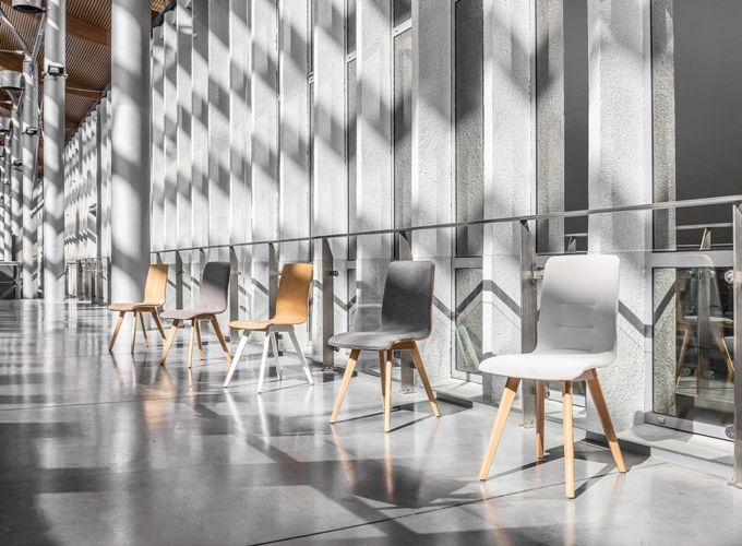 Cleo A-1603 chair wooden base