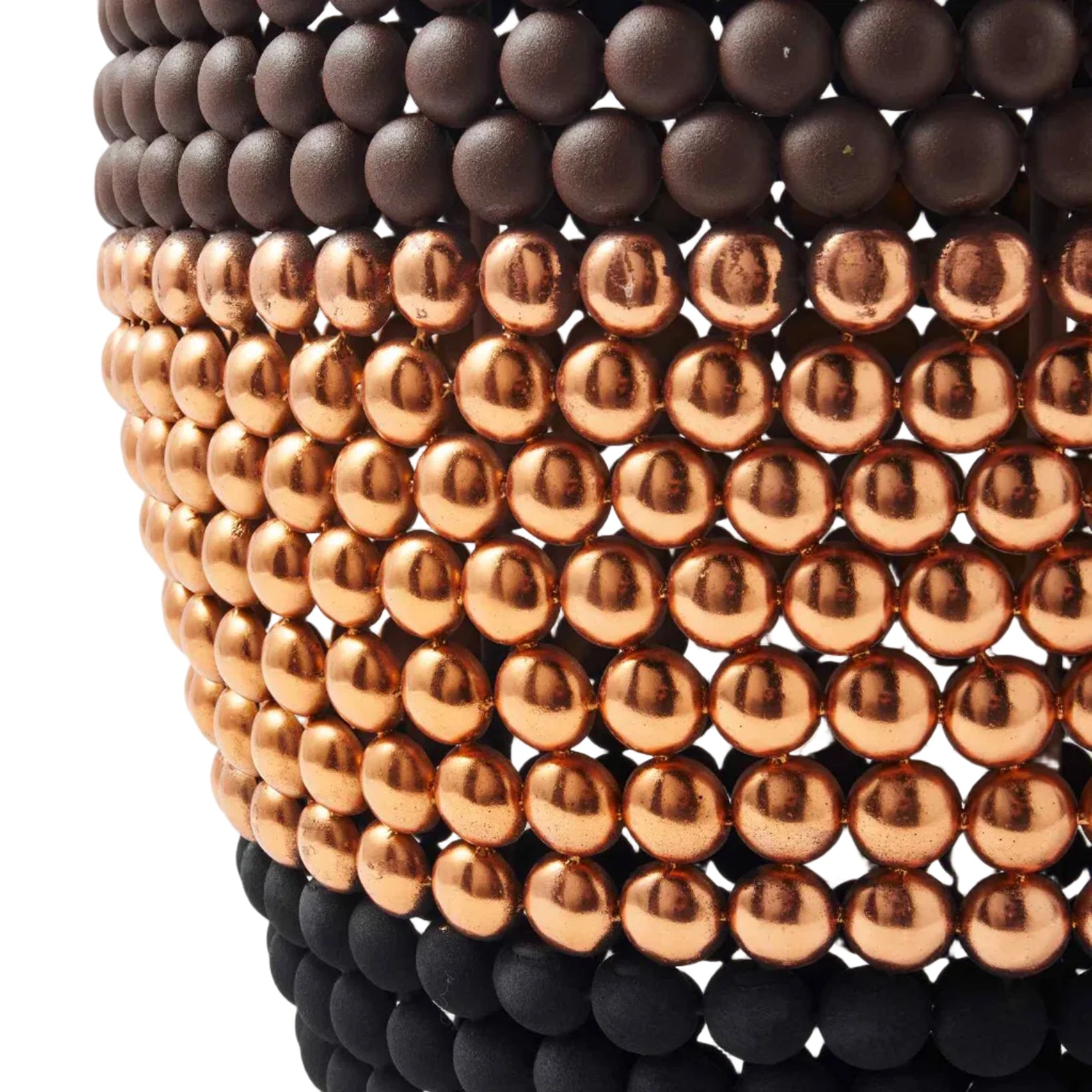 Hnědý STOLEK DOT s měděným a černým detailem