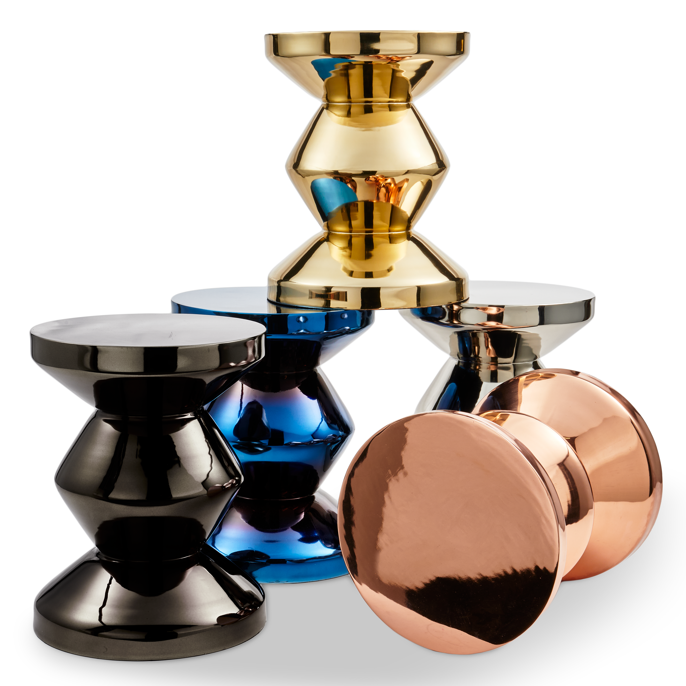 Stołek ZIG ZAG METAL srebrny