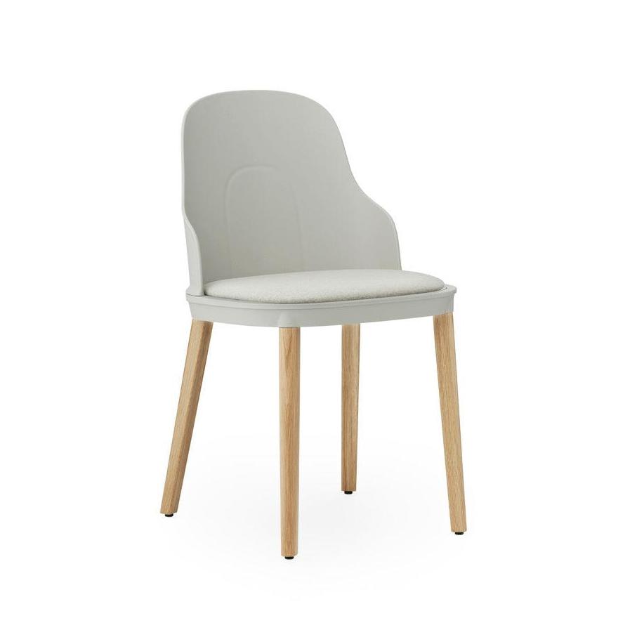 Židle ALLEZ teplá šedá Main Line Flax s dubovým podstavcem