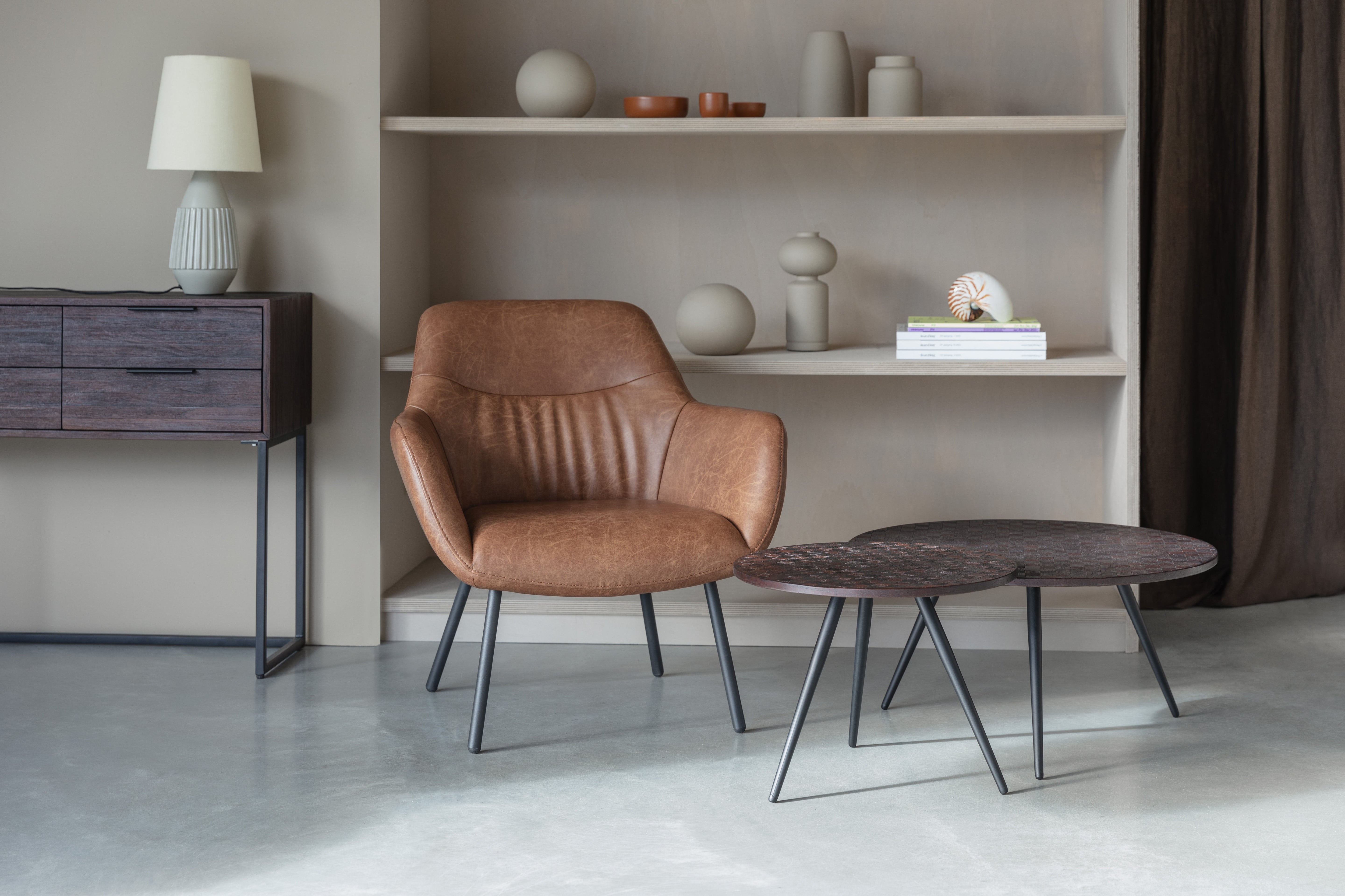 Křeslo DUDE hnědá ekologická kůže