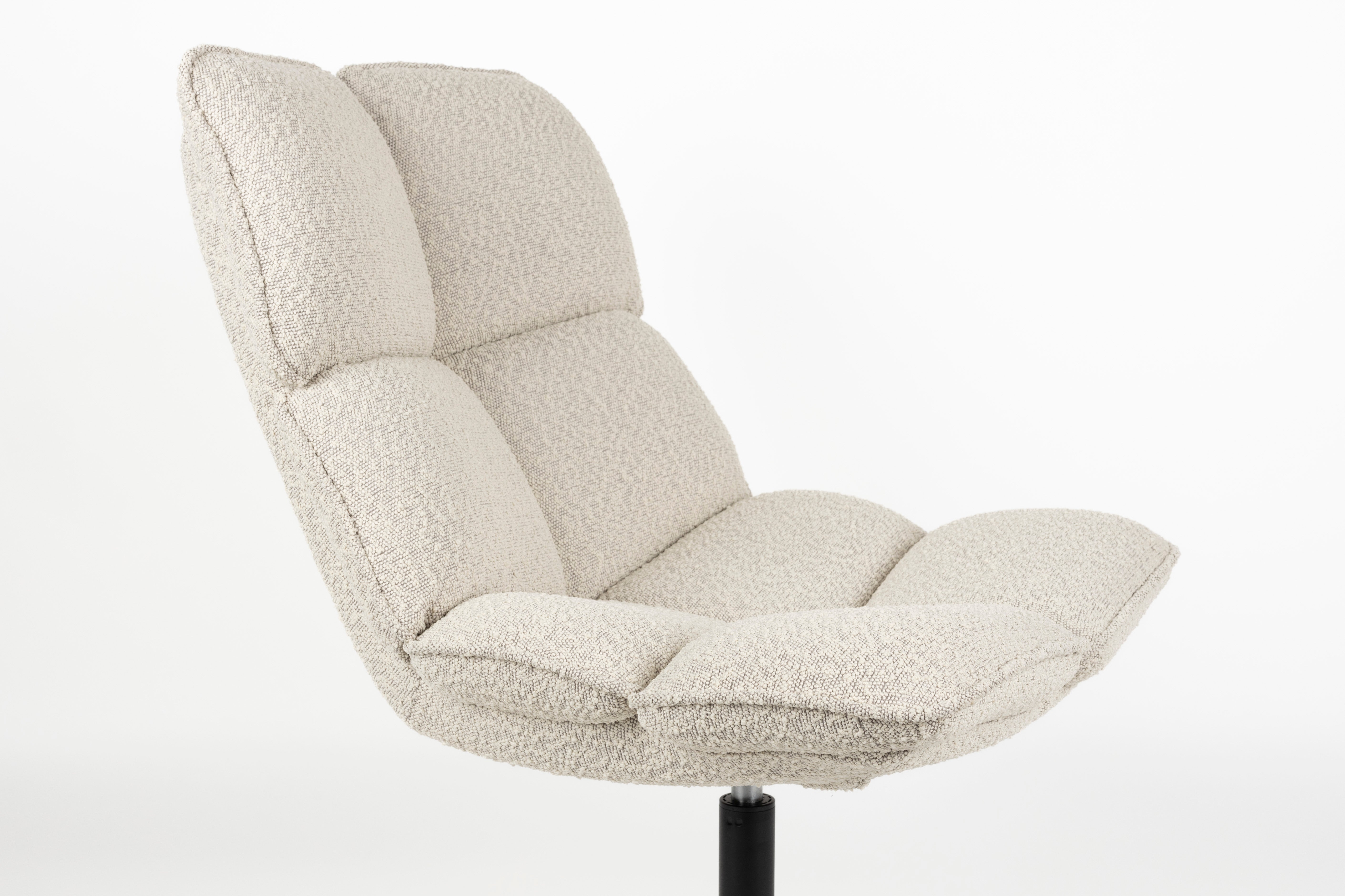 BROS Armchair in Beige with Black Base