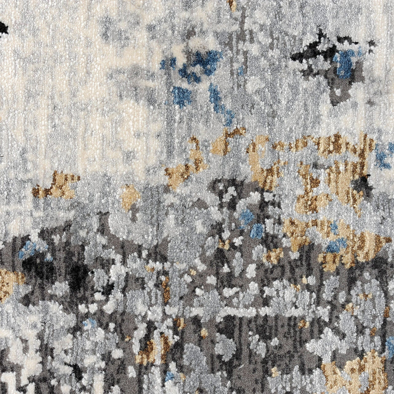 ROYAL black rug with gray and beige