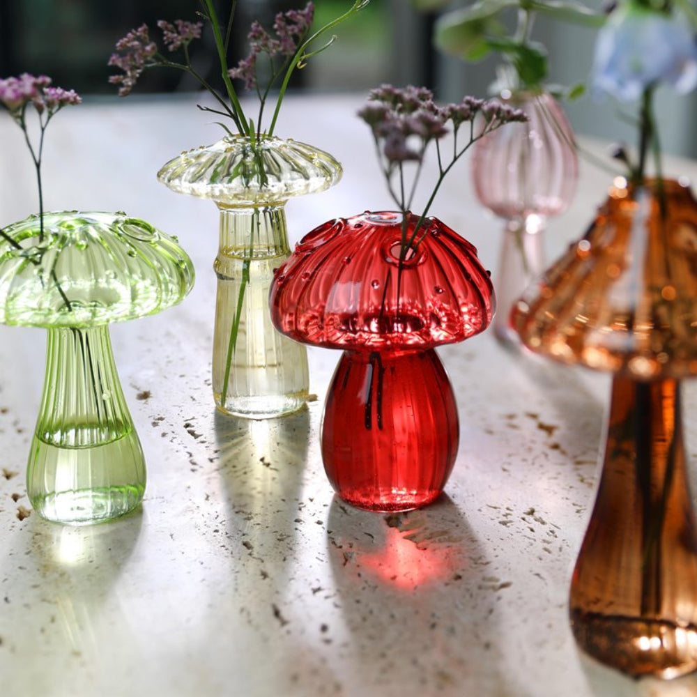 MUSHROOM Vase Set Colored Glass