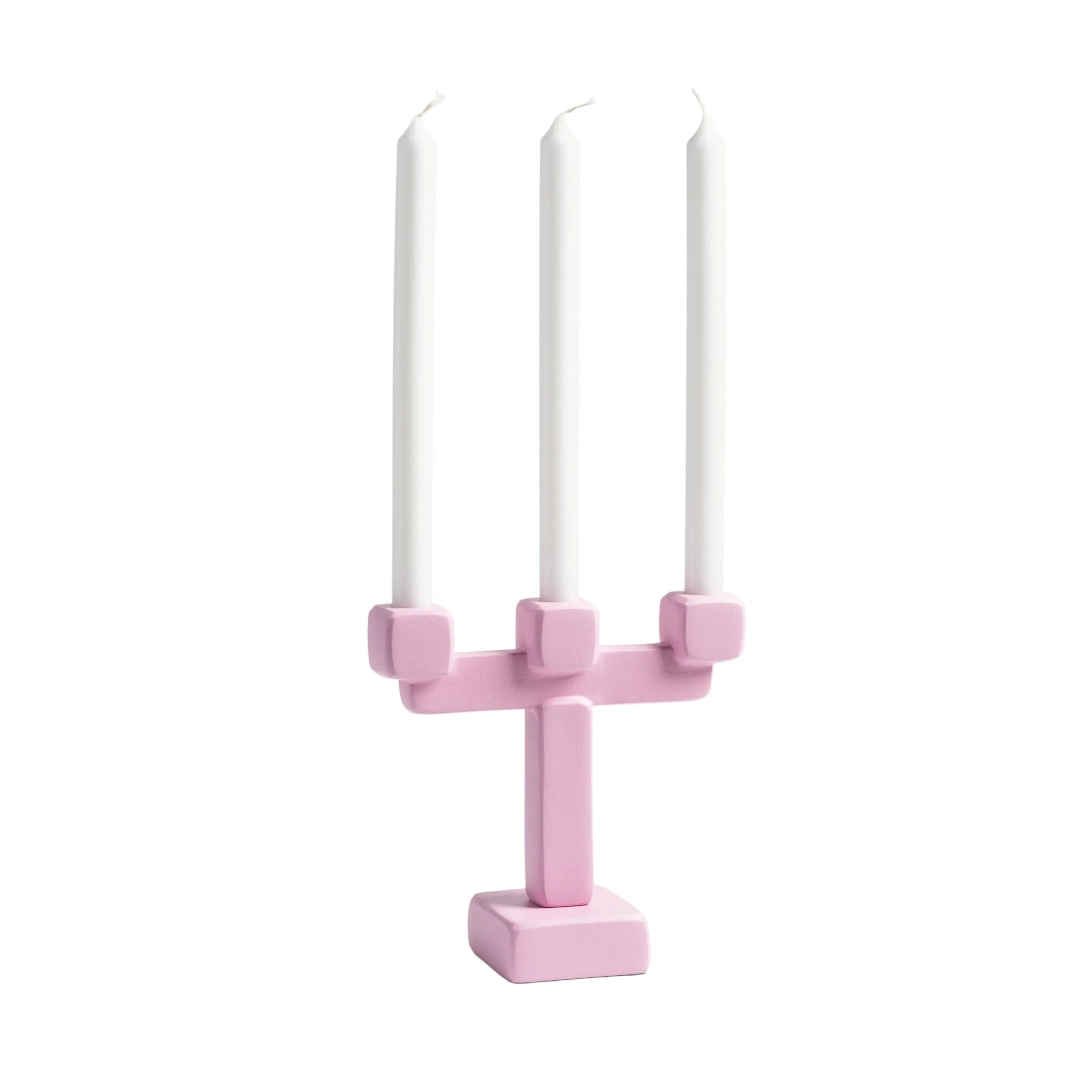 Three-Arm Candle Holder CHUNK Pink