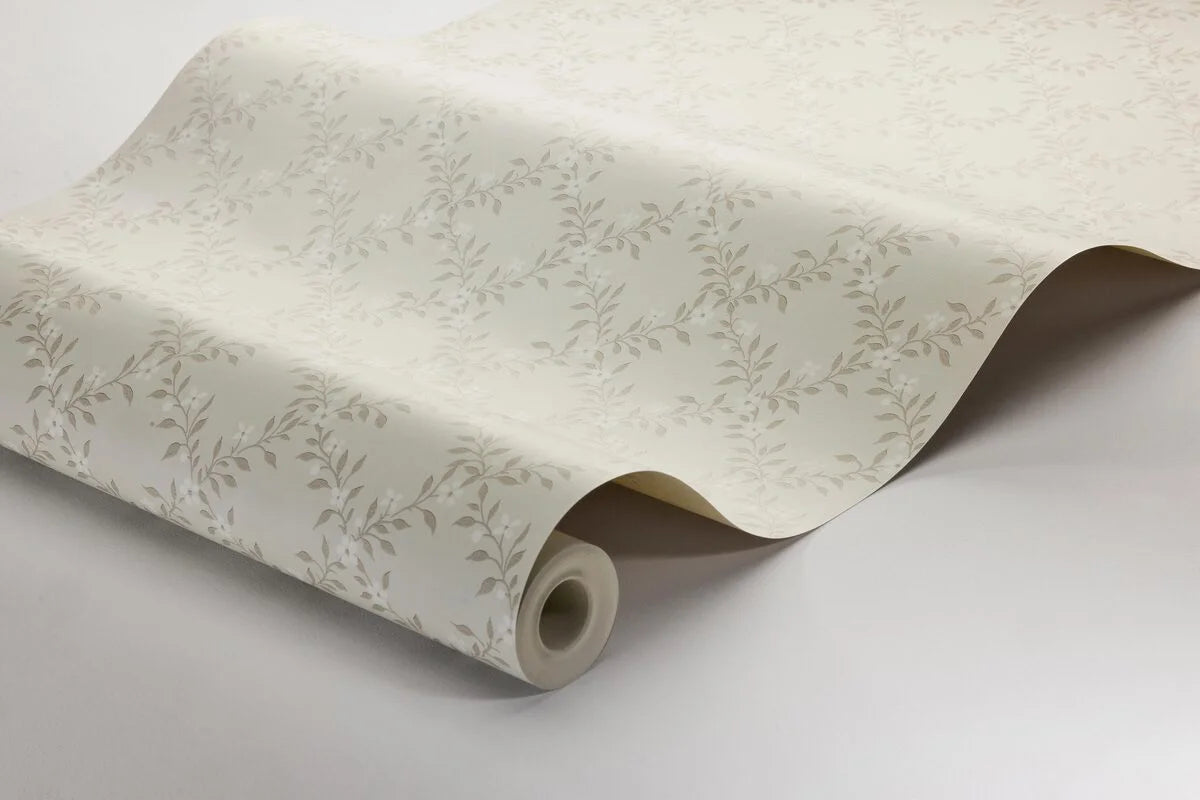 Tapeta s rostlinným motivem SOMMARSLÖJA béžová s bílou