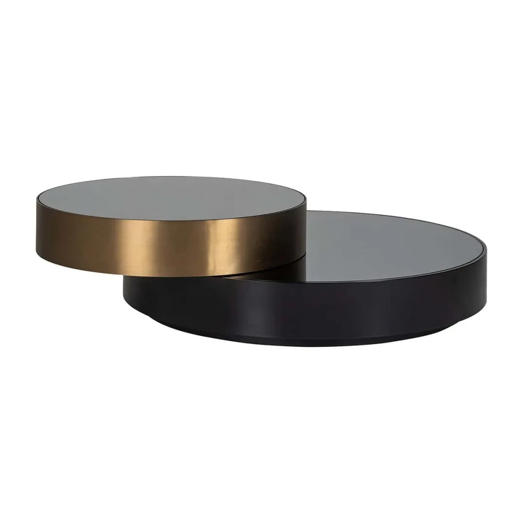SLICE black coffee table with brass