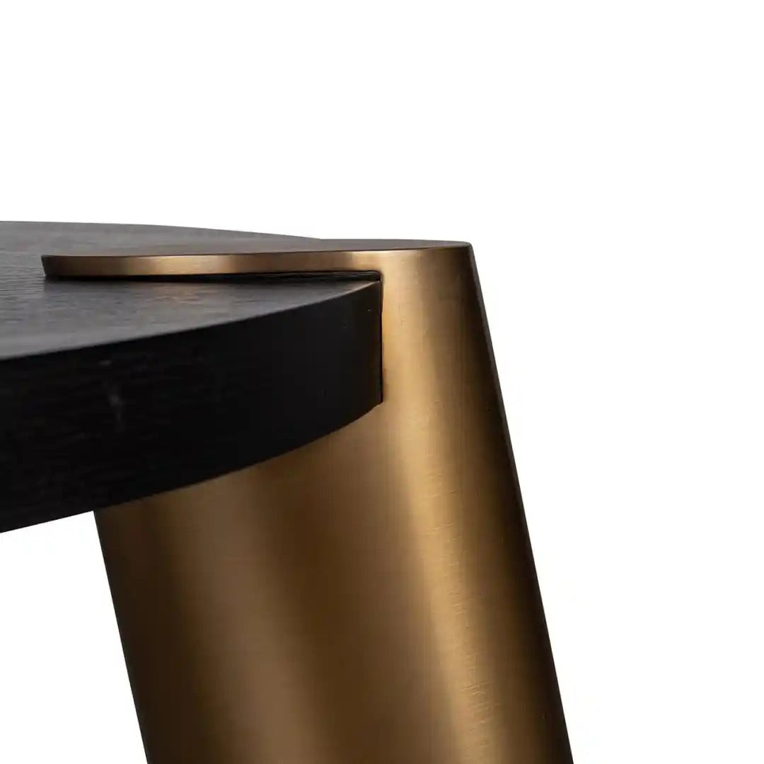 Sada konferenčních stolků BRODY černá s mosazným podstavcem