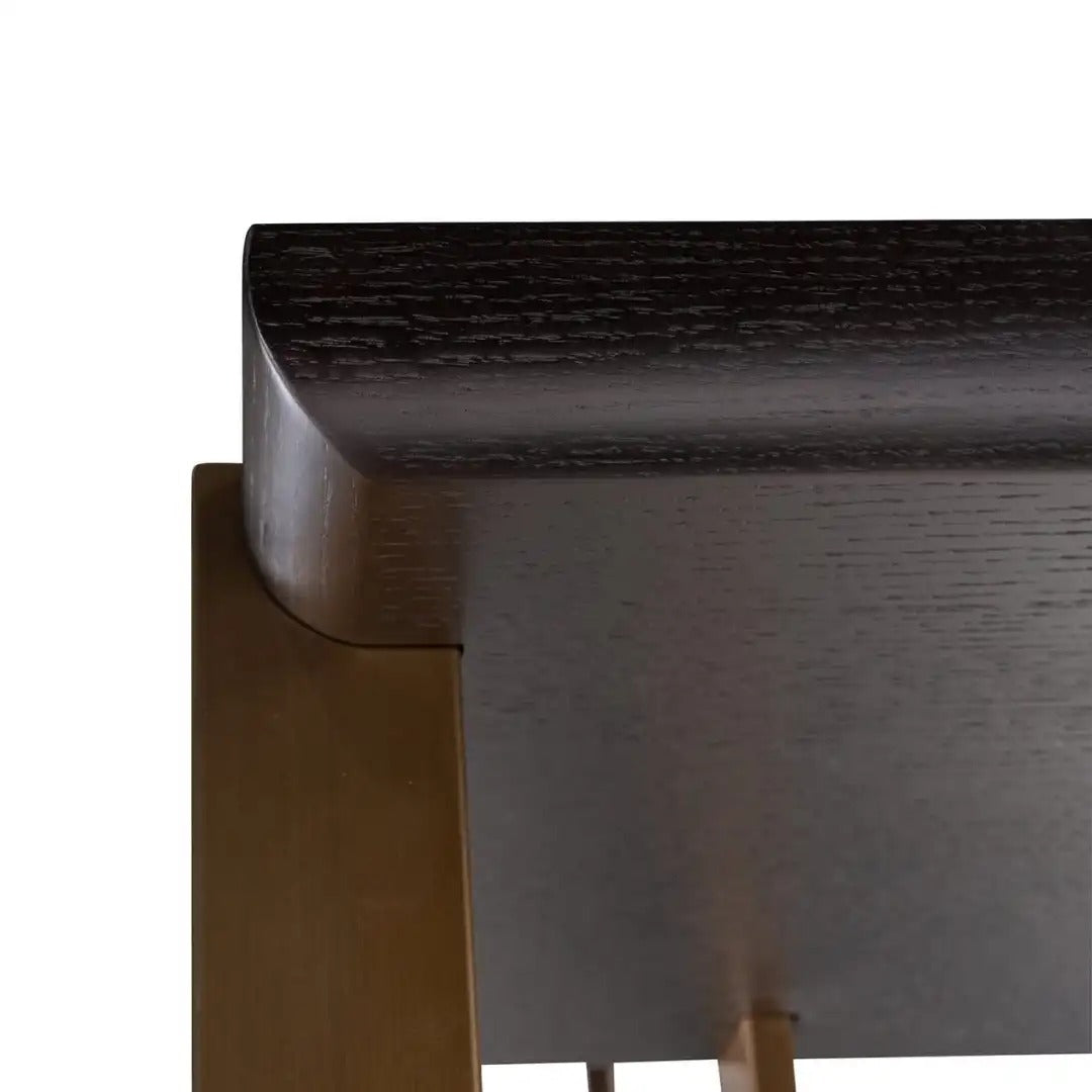 RIGLEY black shelf with brass finish