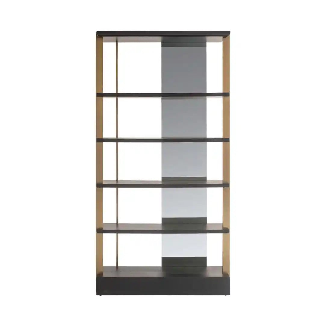 RIGLEY black shelf with brass finish