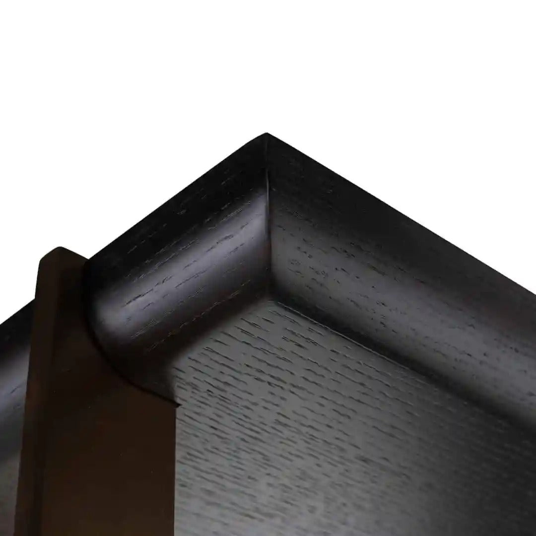 RIGLEY black shelf with brass finish