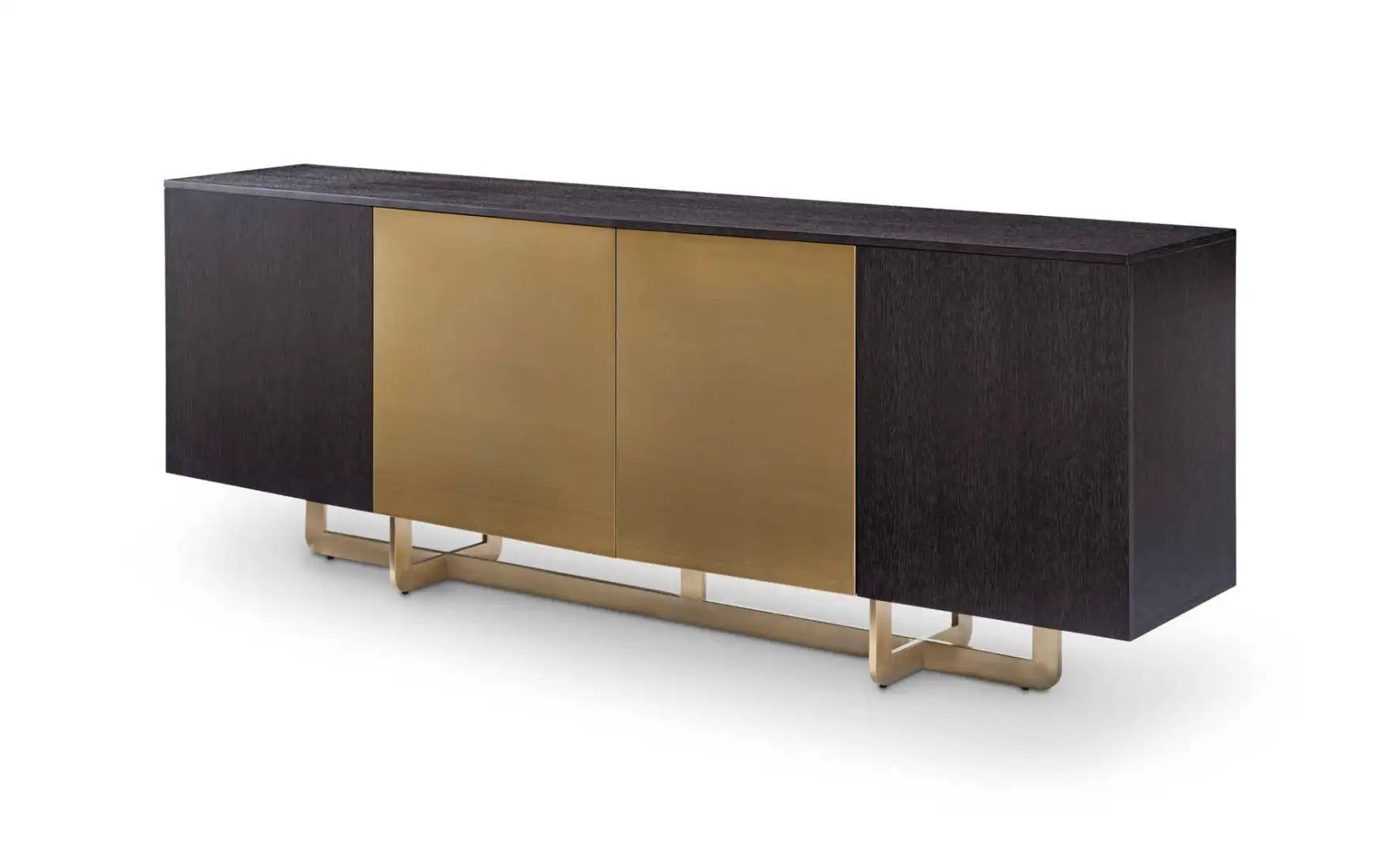 DAX black chest of drawers with brass finish