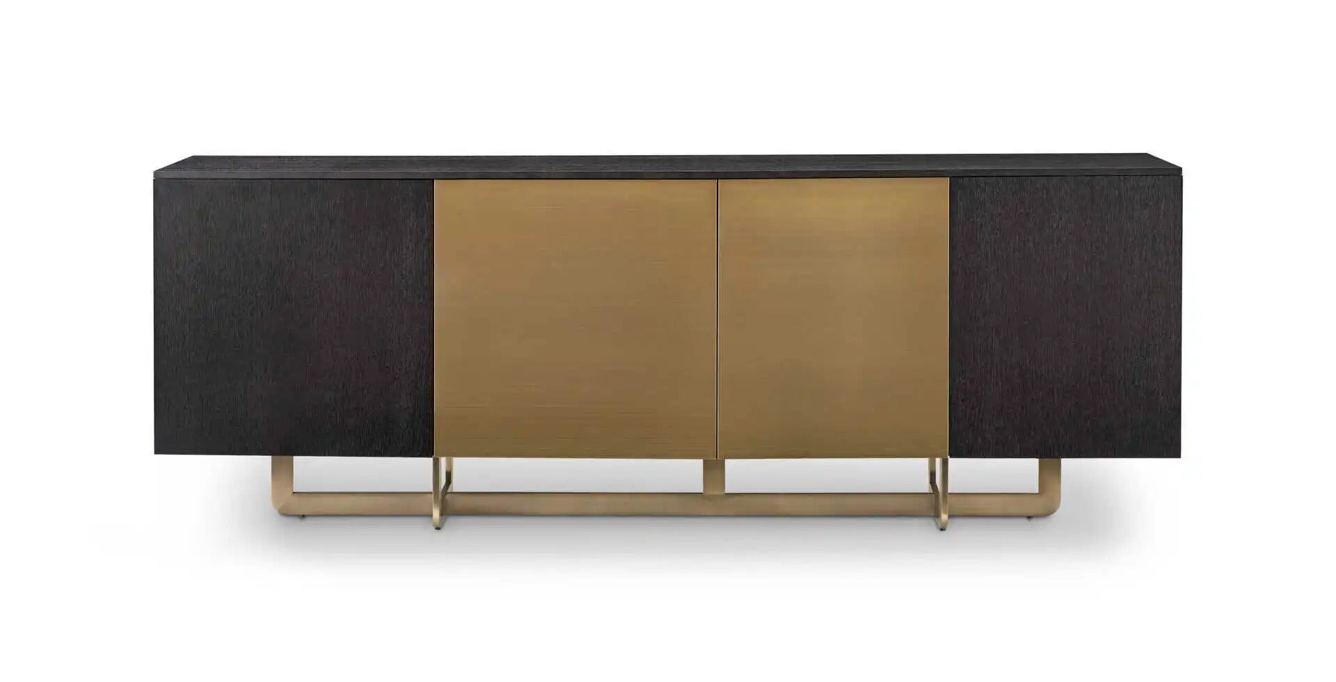 DAX black chest of drawers with brass finish