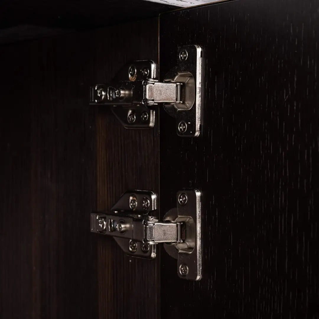 DAX black chest of drawers with brass finish