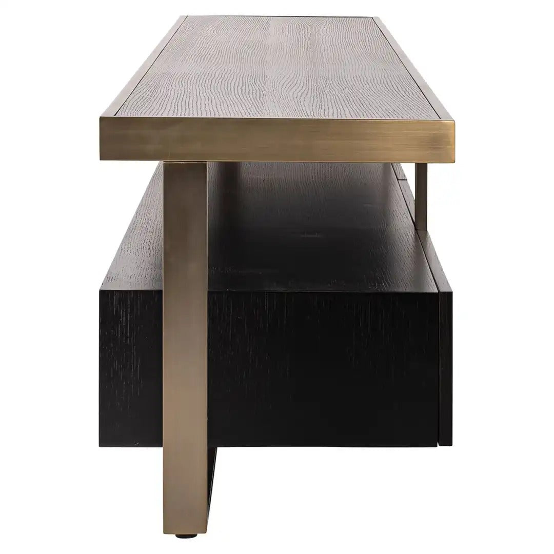 DIDDLEY TV Cabinet black with brass finish
