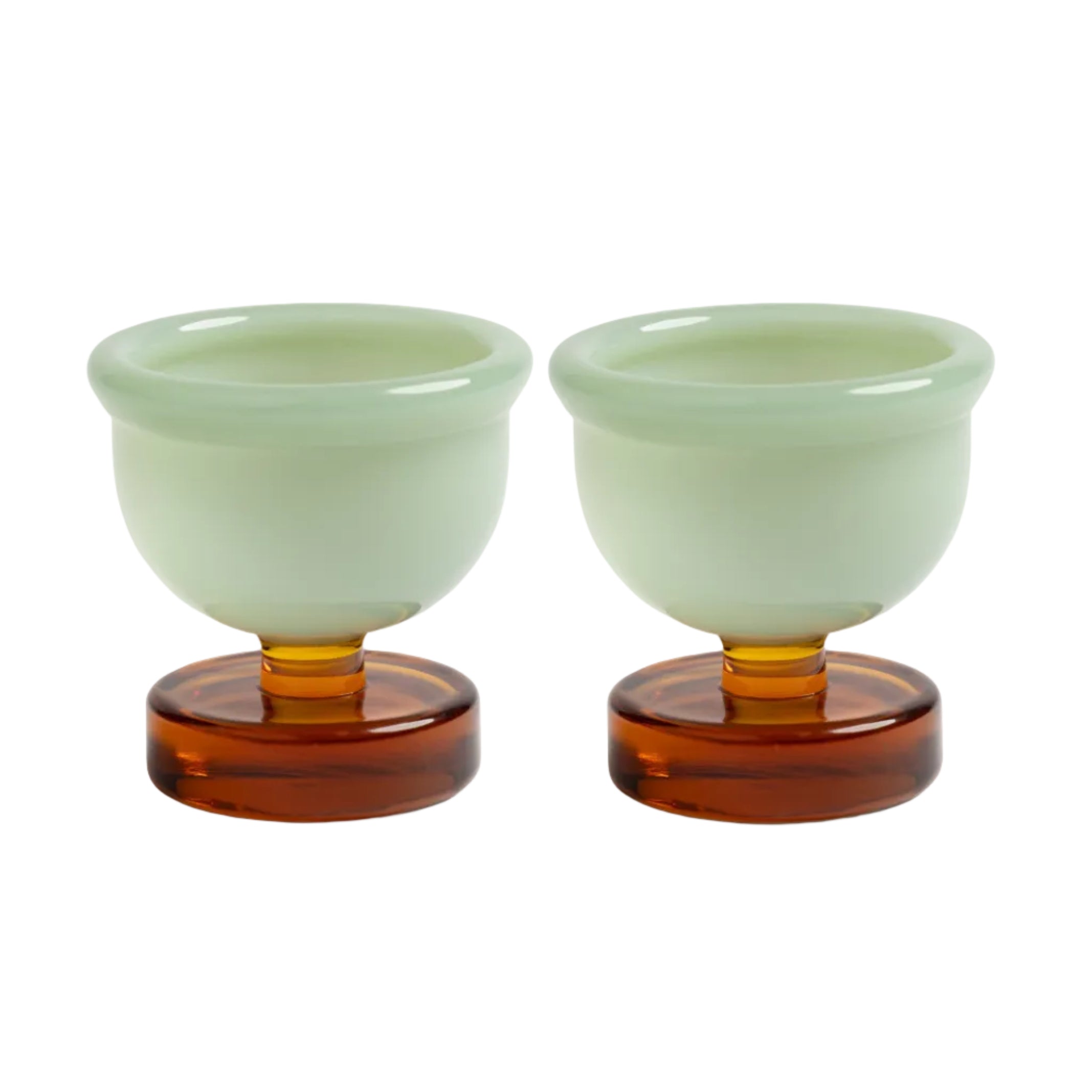 Kielíšky na vejce CANTINE zelené s jantarovým