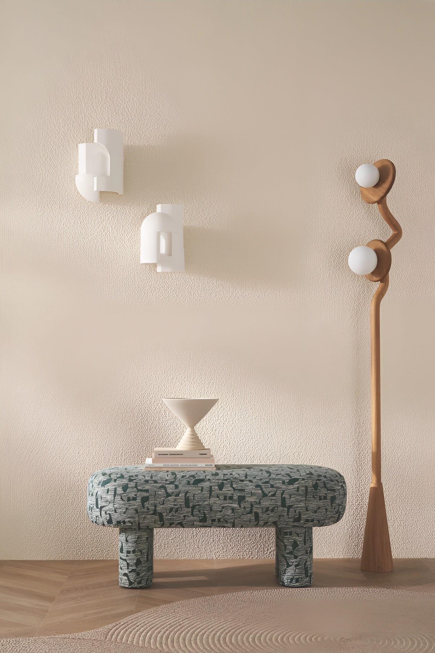 Tapeta tekstylna strukturalna boucle ETREINTE - BEIGE beżowy