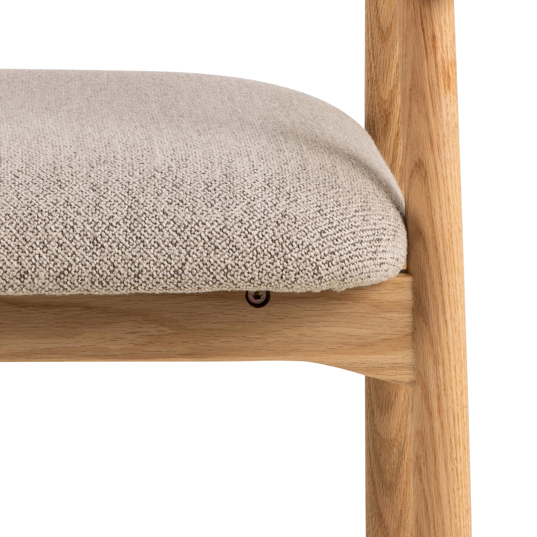 Fotel ADDI beżowy z dębową podstawą