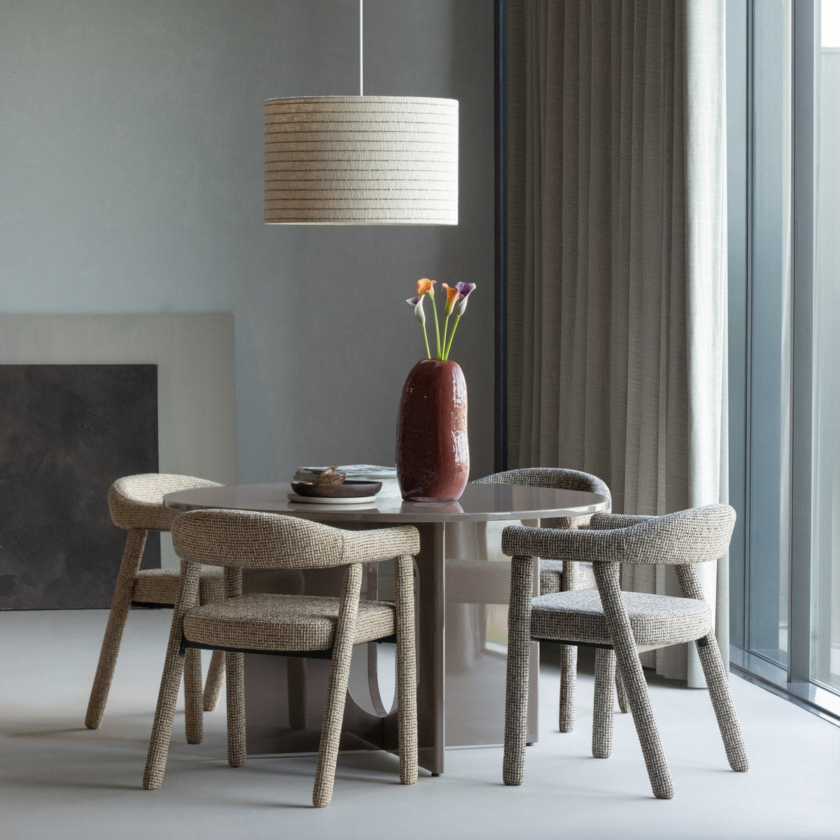 Lampa wisząca LOFT boucle naturalny w czarne paski – ujęcie 2
