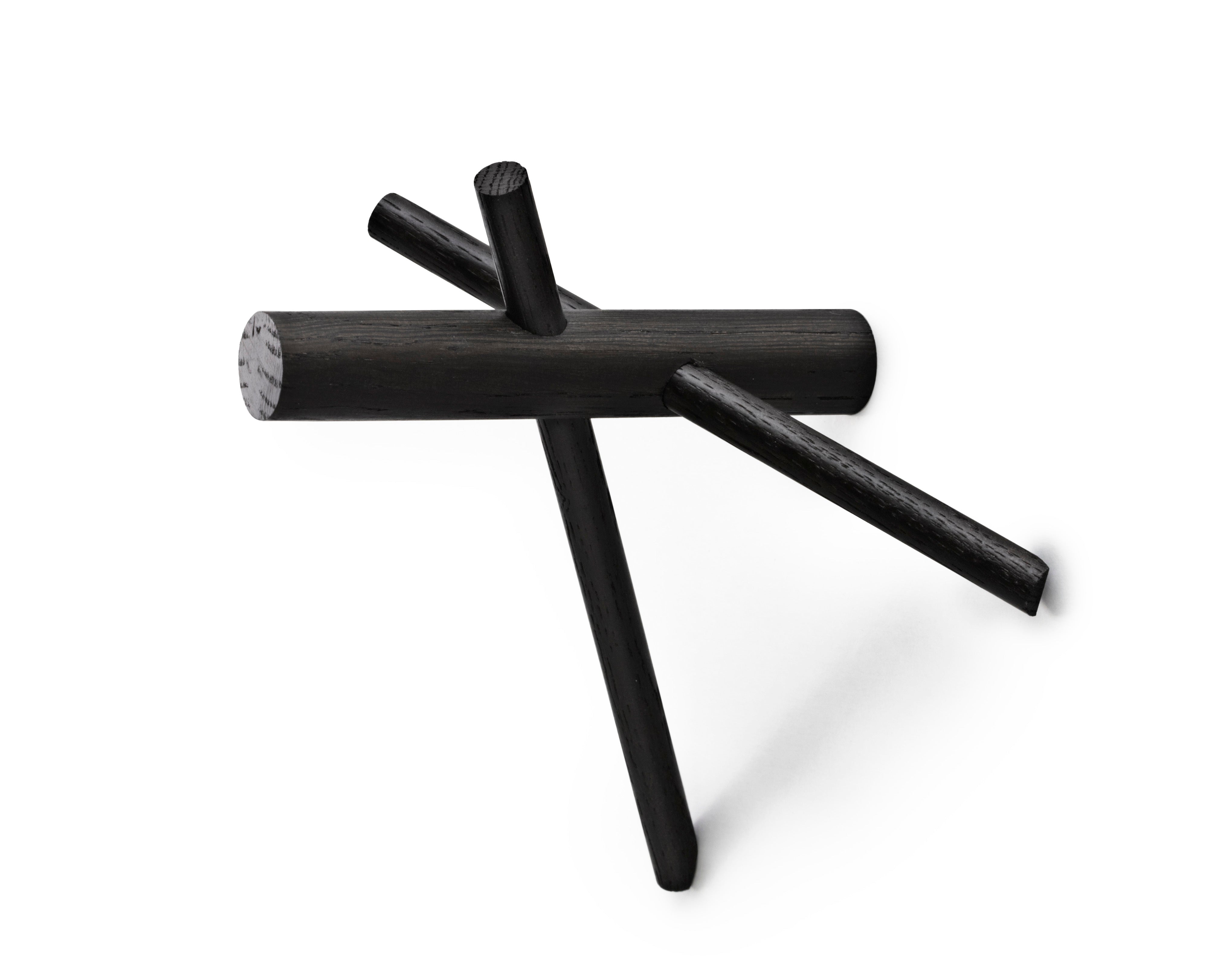 STICKS coat rack set black oak wood