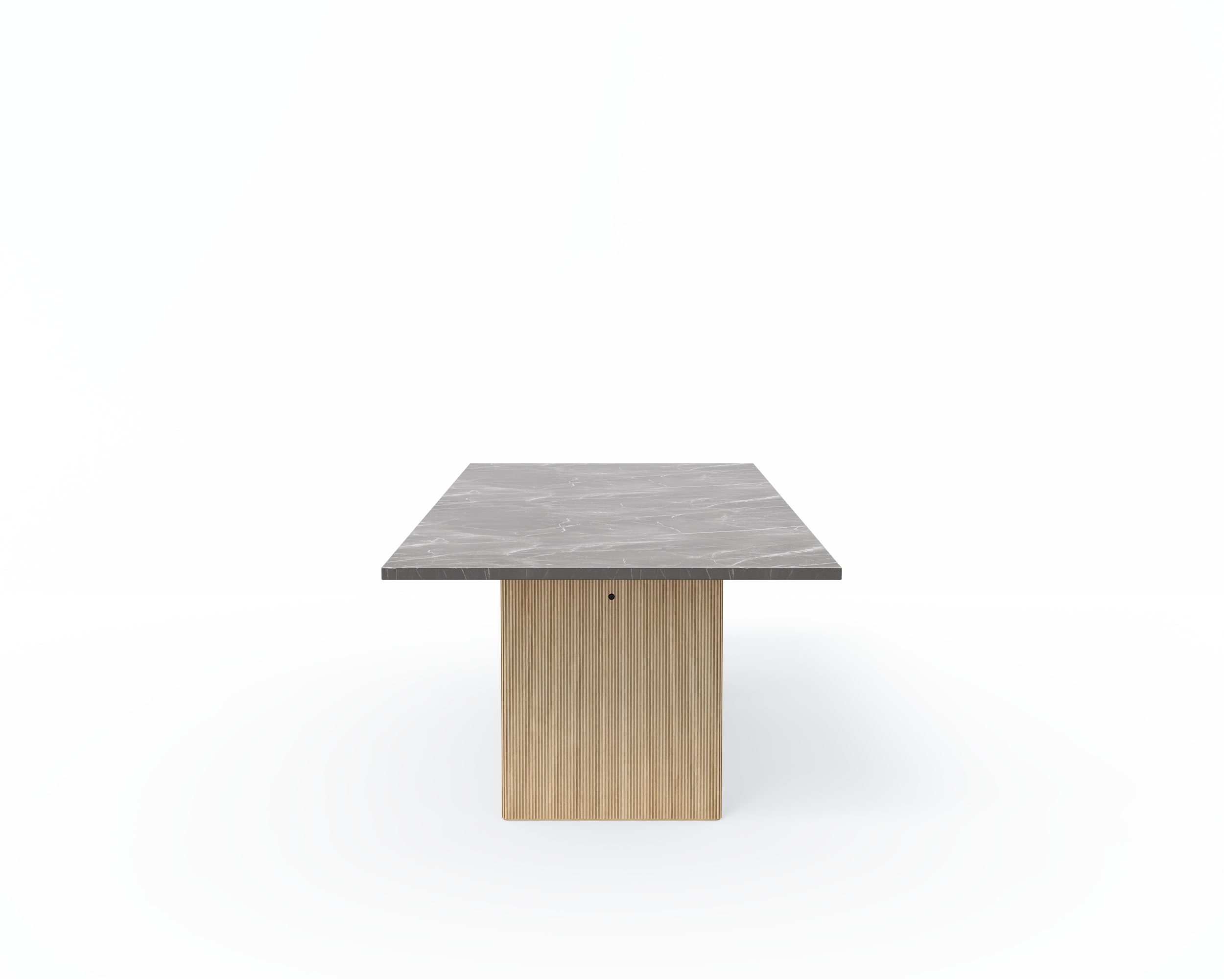 CABIN Table with Gray Marble Top and Light Oak Base