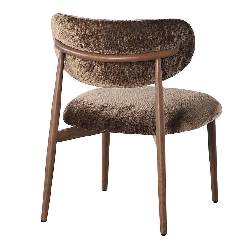 JAPANDI Armchair in Brown with Dark Wooden Base