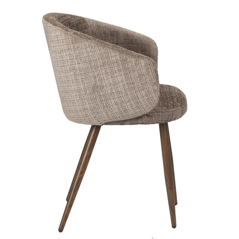 LUNA chair in taupe with a dark wooden base