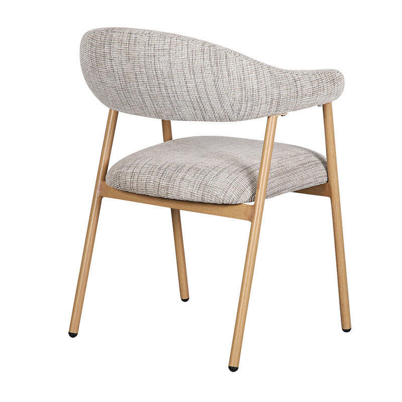 Křeslo SCANDI šedobéžové s dřevěnou základnou