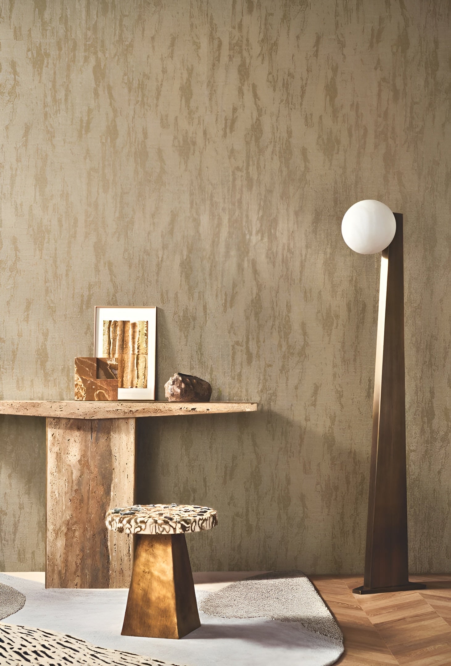 Tapeta tekstylna półgładka z połyskiem PALATINO - IVOIRE kość słoniowa