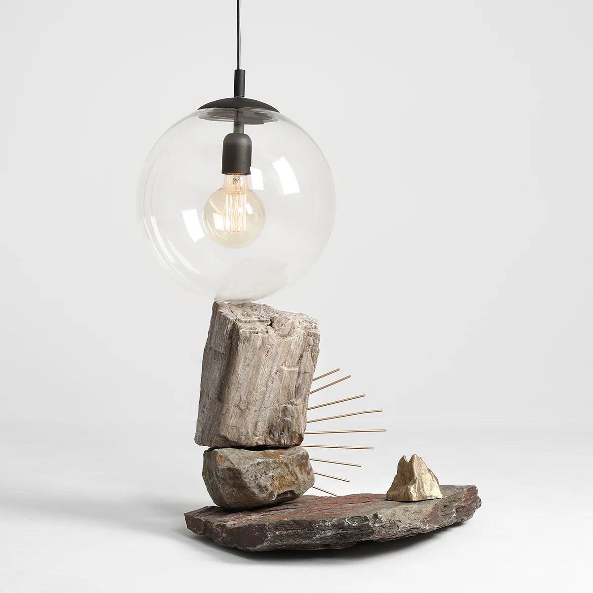 Black globe hanging lamp