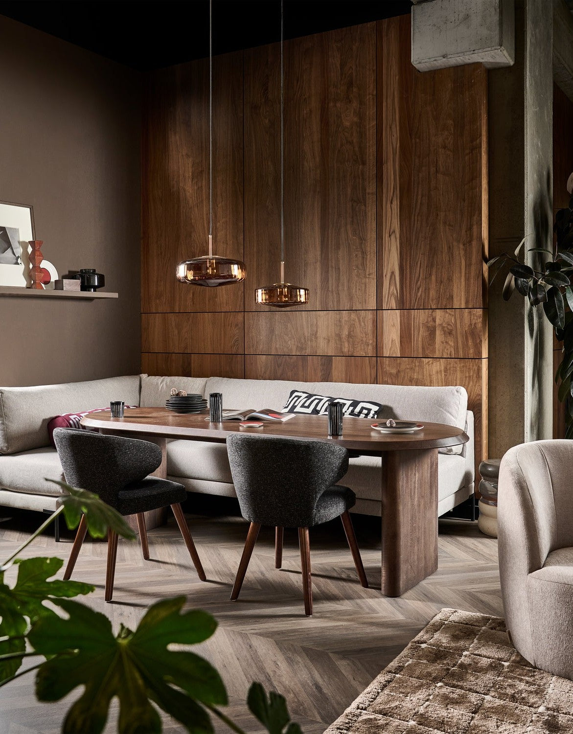 Szezlong levostranný COUPLE DINING BENCH šedý