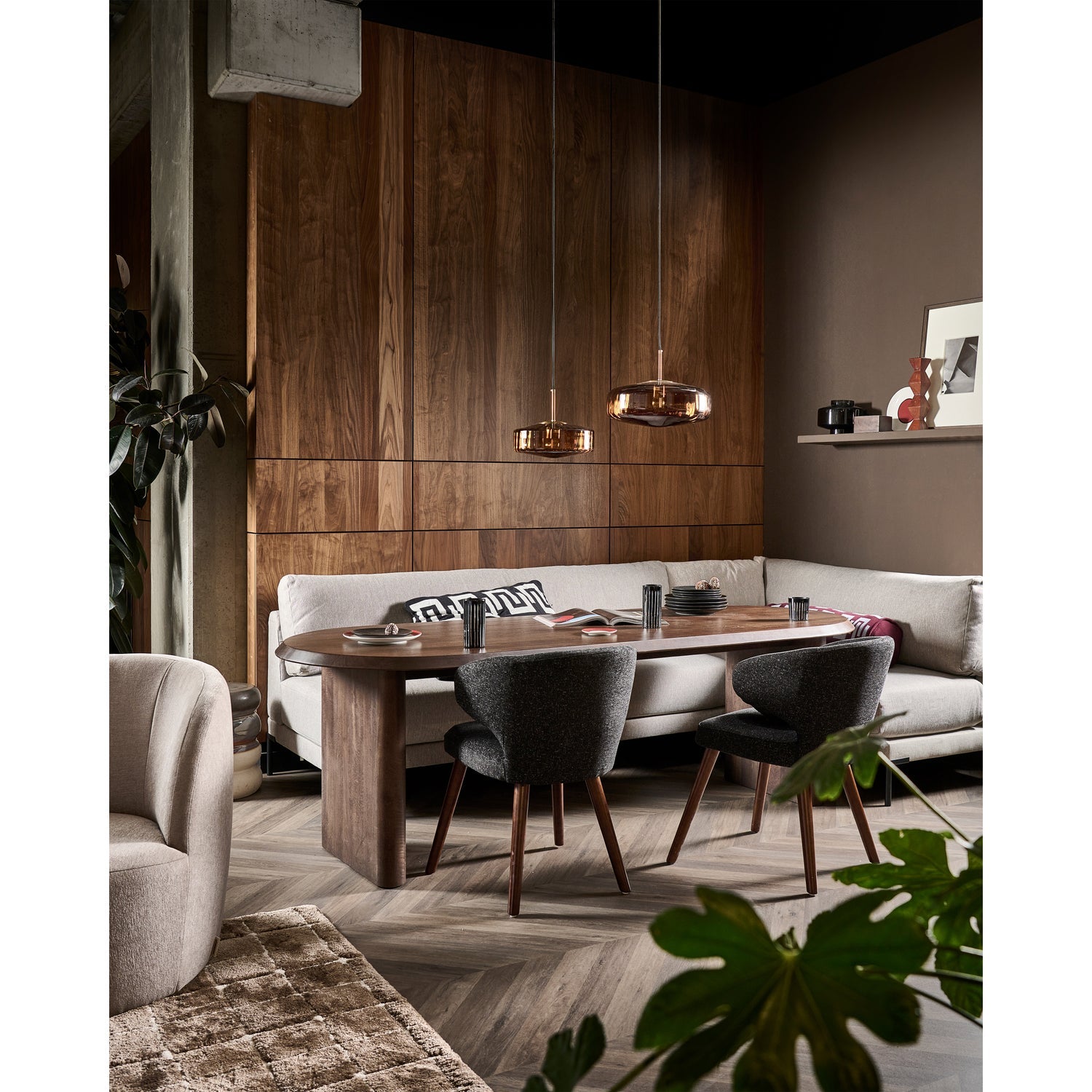 Szezlong pravostranný COUPLE DINING BENCH taupe