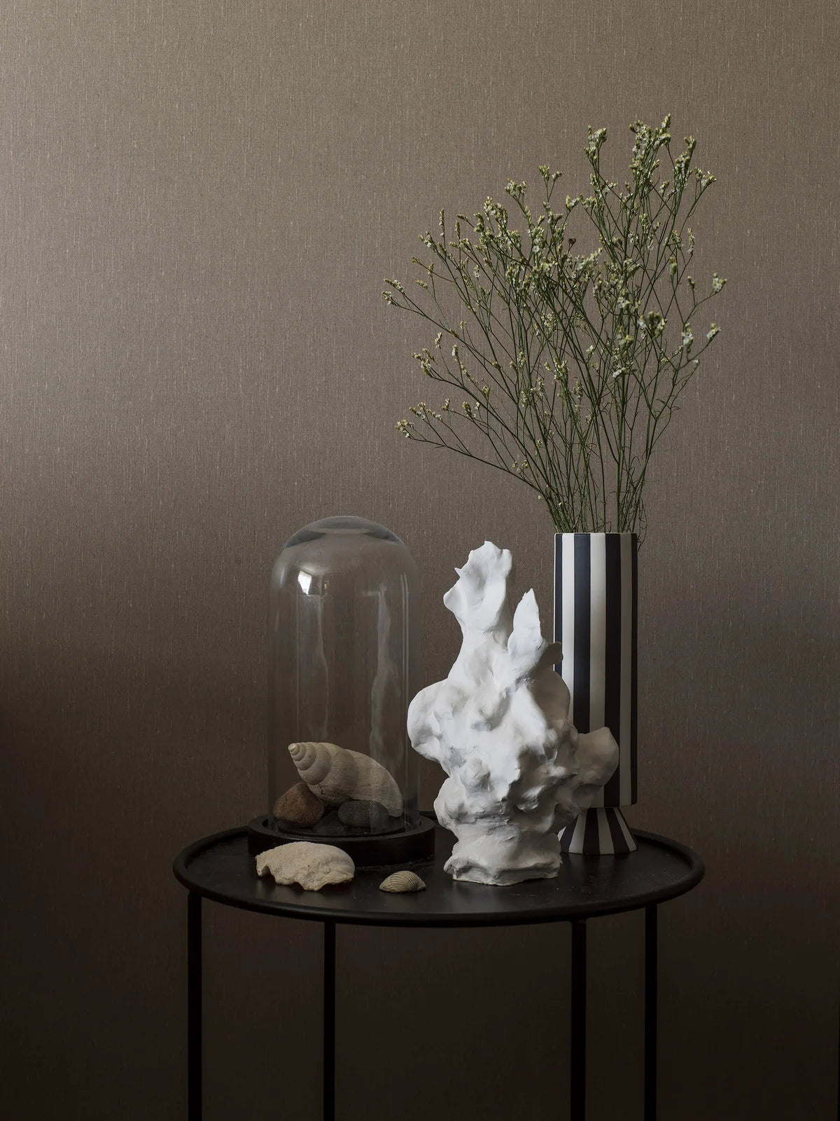 Structural wallpaper imitating linen - VINTAGE WOOD warm brown