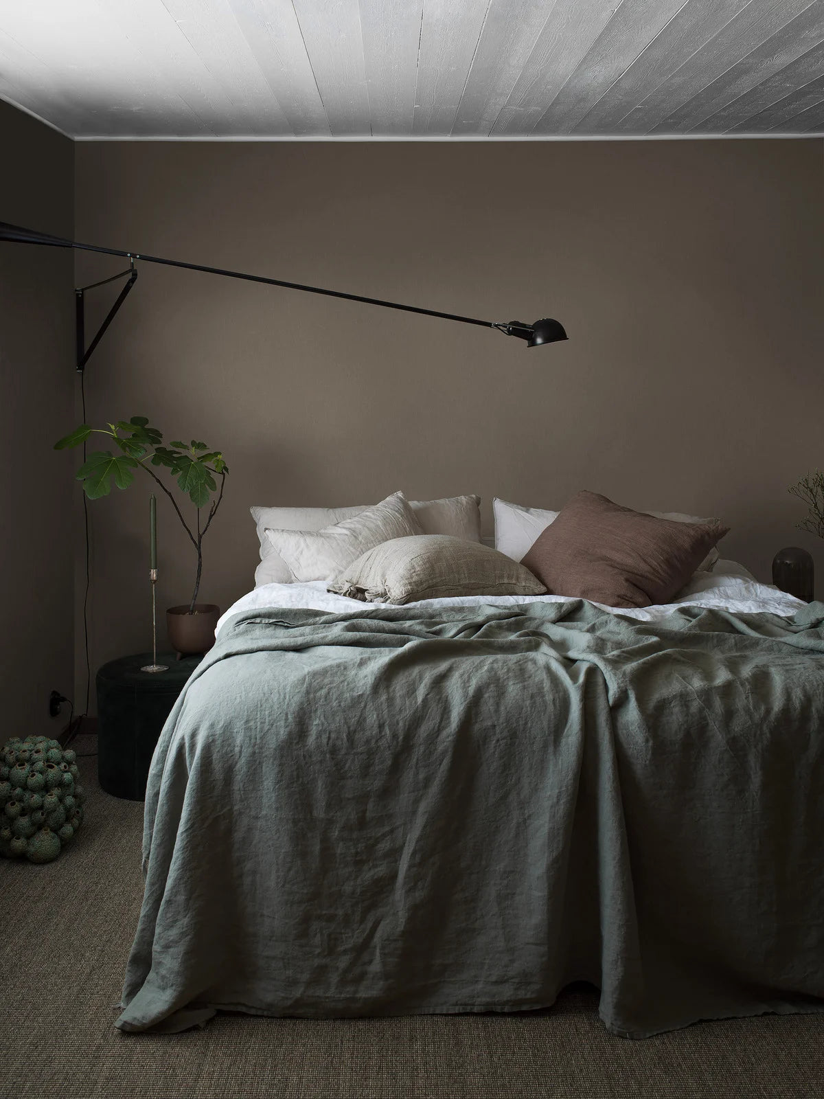 Structural wallpaper imitating linen - VINTAGE WOOD warm brown